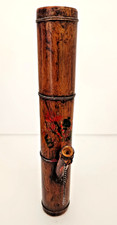 ANCIENNE PIPE A EAU "BANG" EN BAMBOU LAQUE CHINE VERS 1900 TRES BON ETAT