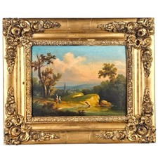 Tableau Ancien Paysage Animé