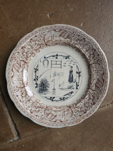 Assiette sarreguemines rebus - assiette,