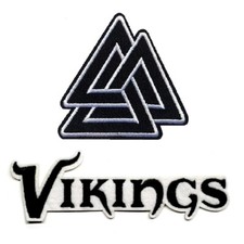 Lot de 2 Patchs Écussons Valknut Vikings - Thermocollants