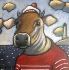 Tableau Portrait Vache Marin