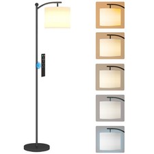HOMCOM Lampadaire sur pied de salon lampe salon, 160 cm, noir