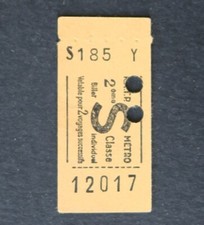 Ancien ticket Métro 1951 S 2e