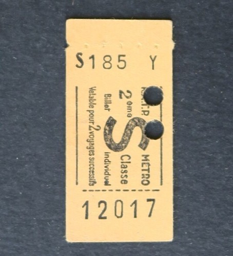 Ancien ticket métro 1951 - ticket, 2e