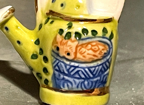 Fève arrosoir décor chat - arrosoir,