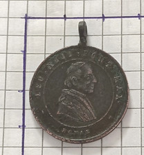 PENDENTIF Médaille Pape LEO XIII PONT MAX ROMAE ST PIETRO ST PAOLO ROMA  XIX ème