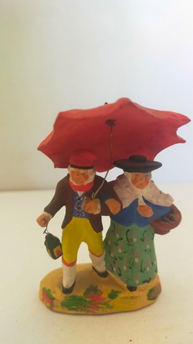 Santon couple au parapluie - santon,