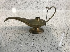 Vintage Brass Genie Oil Lamp