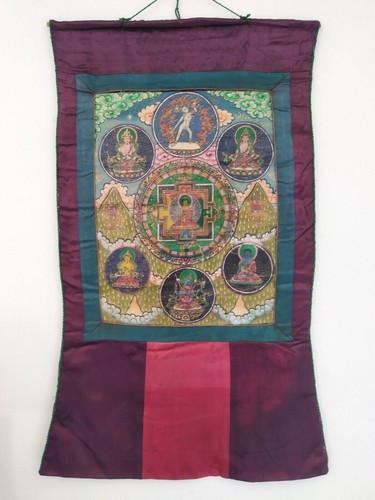 Thangka tibétaine bouddha et - tibétaine,,