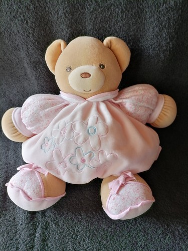 Doudou ours boule velours rose - ours,