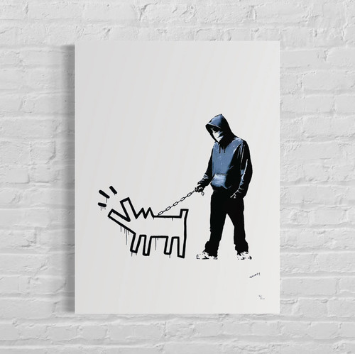 Lithographie banksy chien - banksy,