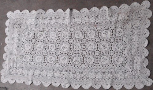 Vintage crocheted table runner - vintage,