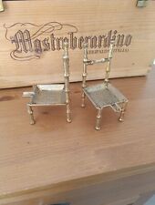  Lot Cendrier Doré Laiton Forme Chaise Et Bambou Design Années 80 ? 