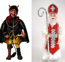 Marionnette Diable + Saint Nicolas - Marionnettes originales faites à la main