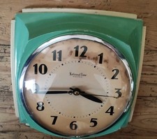 Horloge USA National Time Vintage 50's (Id. Vedette, Bayard, Jaz,no Formica,.)