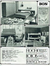 publicité Advertising 1220 1965  Roche & Bobois  meubles  timbre chambre coucher