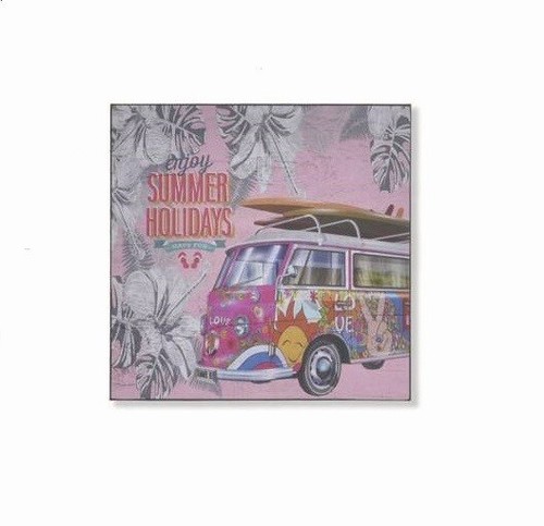 Tableau cadre bois plage - tableau,