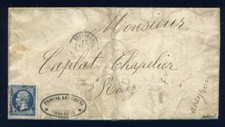 Scarce 1860 Cover from Toulouse with Corner Sheet Yvert # 14A