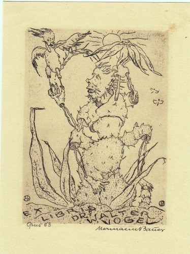 Exlibris livre art hermann - exlibris,