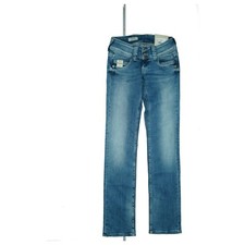 Pepe Jeans Venus Femmes Taille Basse Pantalon Super Elastique Droit W24 L32 Bleu