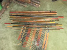 cannes à pèche bambou anciennes en vrac