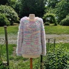 pull laine femme tricoter mains knit sweat mohair fur