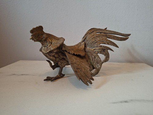 Statuette coq laiton - coq, en