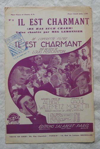 Partition ancienne opérette - ",