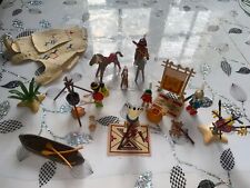 PLAYMOBIL 3733  campement indien chef squaw chevaux western vintage incomplet
