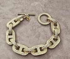 PIERRE CARDIN Bracelet gourmette Grosse Maille Marine VINTAGE 