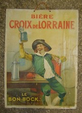 PLAQUE CARTON PUBLICITAIRE CROIX DE LORRAINE BAR LE DUC no plaque émaillée
