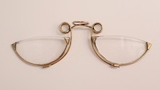 Ancienne Paire de Pince Nez Binocle Lorgnons demi-lune avec étui XXe siècle