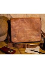 Vintage Mallette Sacoche Souple Handmade Cuir Besace Ordinateur Portable Épaule