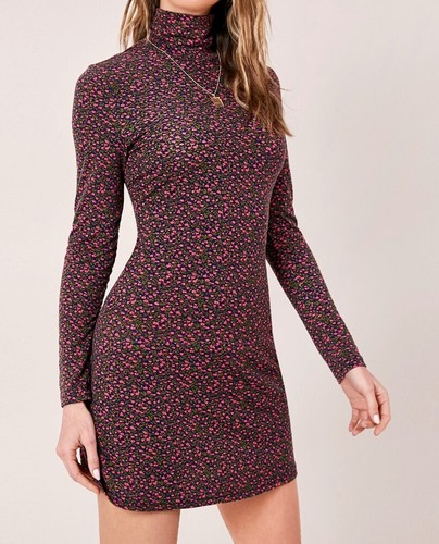 Robe moulante fleurie noir - robe, fleurie/fd.noir