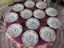 12 Assiettes Creuses Véritable Opaque Digoin Sarreguemines Modèle Nemours 22,5cm