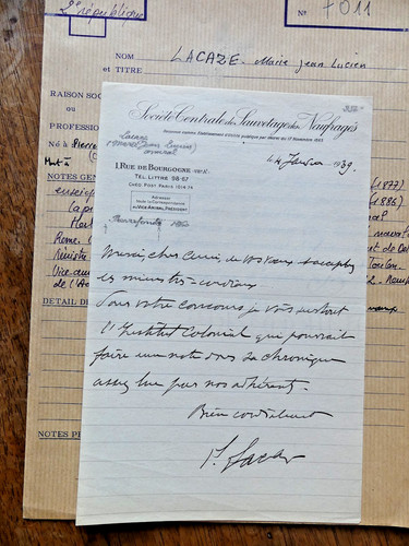Marine 1939 lettre - marine, l'amiral