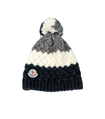 Moncler bonnet laine bleu - en,