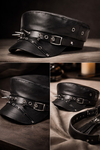 Casquette cuir bdsm - casquette, punk