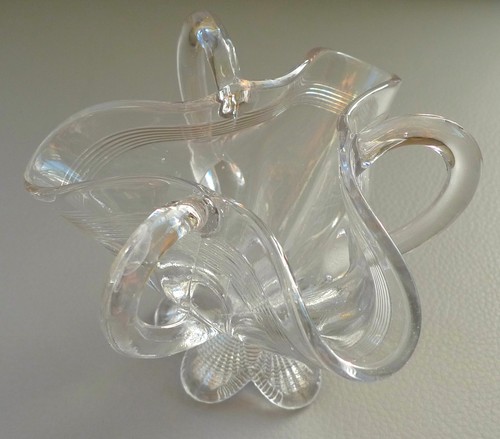 Art deco verre panier - panier, petit
