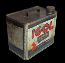 ancien bidon d'huile IGOL France 5 litres logo coq rouge garage détergente 5l