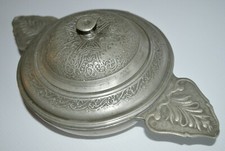 -BELLE ECUELLE POT COUVERT ETAIN HAUTE EPOQUE XVIIIe LOUIS XV 2 COEURS  Poinçons