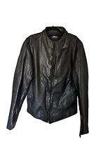 Ria Dunn biker jacket in black horsehide leather