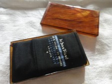 TOP VINTAGE COLLECTOR boite en acétate paire de bas nylon "le bas tissé" noir