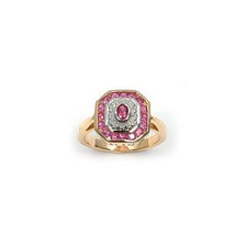 Bague marquise zirconium rose