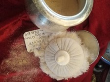 POUDRIER en ARGENT massif avec sa HOUPETTE plume de cygne XIX °