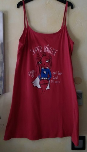 Nuisette rouge motifs - , taille
