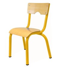 Chaise écolier Jaune Chaise Scolaire Maternelle Petite Chaise Ecole Métal Bois
