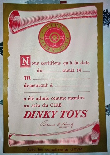 Ancien document club - document, dinky