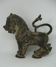 Vieille Statue De Chien Bronze