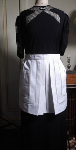 Tablier blanc soubrette à - blanc,